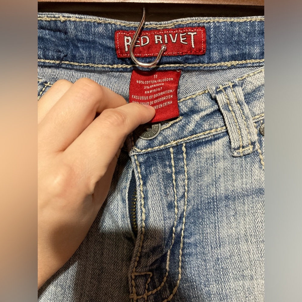 Red Rivet Jeans - Picture 4 of 5